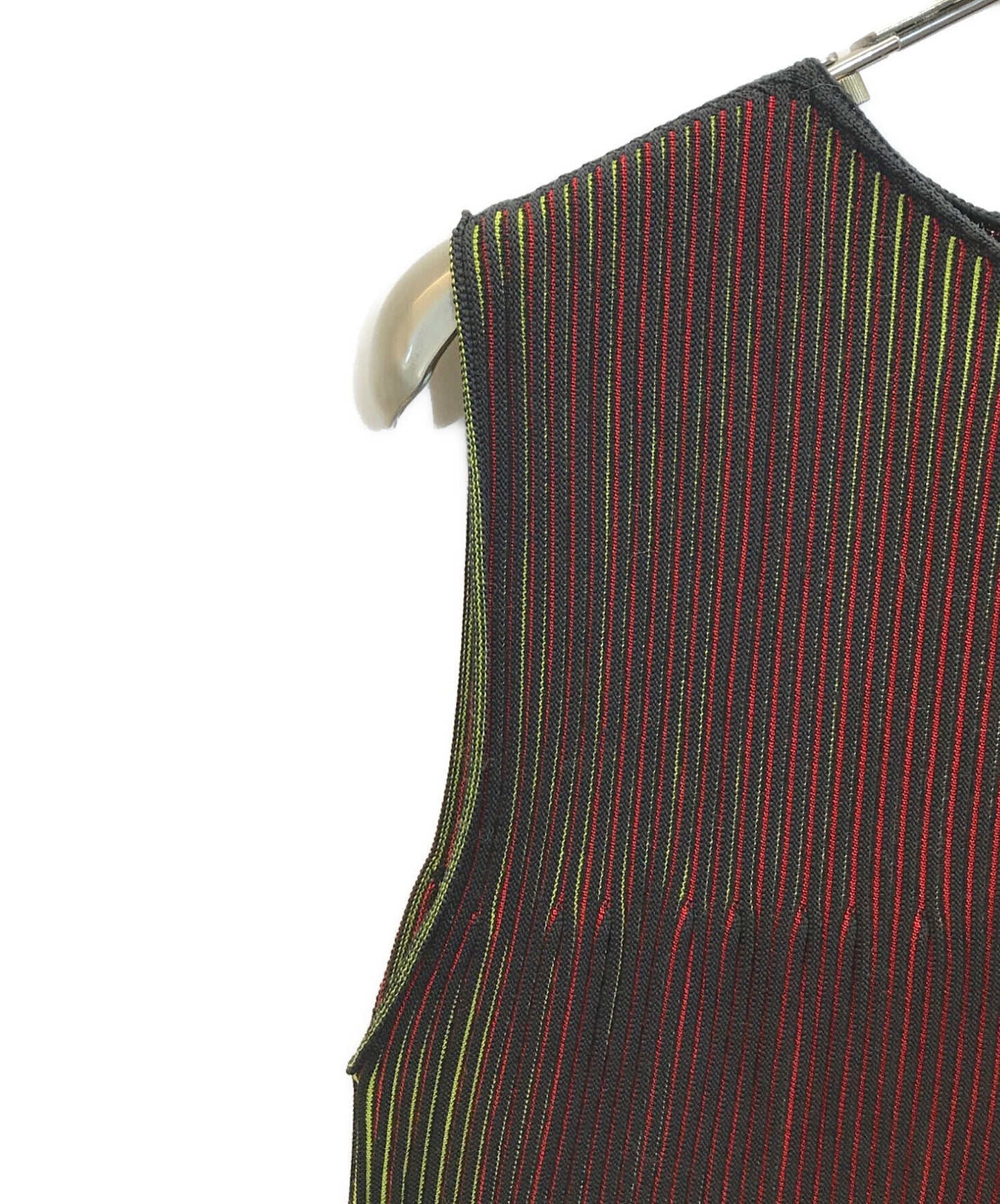 [Pre-owned] ISSEY MIYAKE me 3D Striped Pleated Sleeveless Knit Long Dress MI02KH382