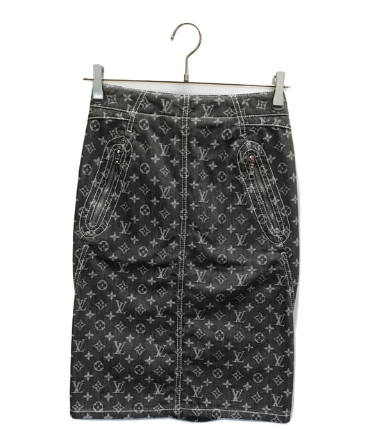 [Pre-owned] LOUIS VUITTON Monogrammed denim skirt