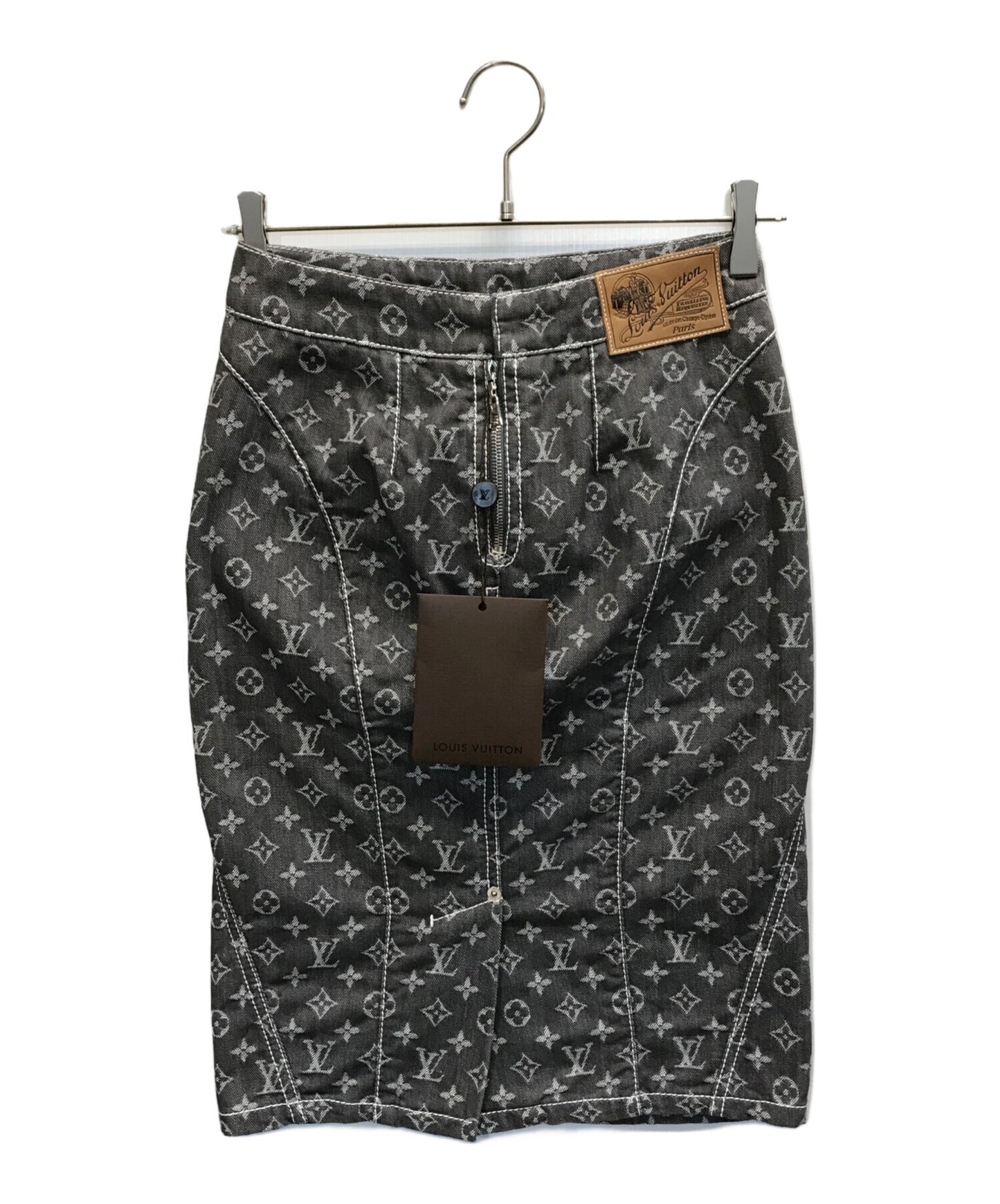 [Pre-owned] LOUIS VUITTON Monogrammed denim skirt