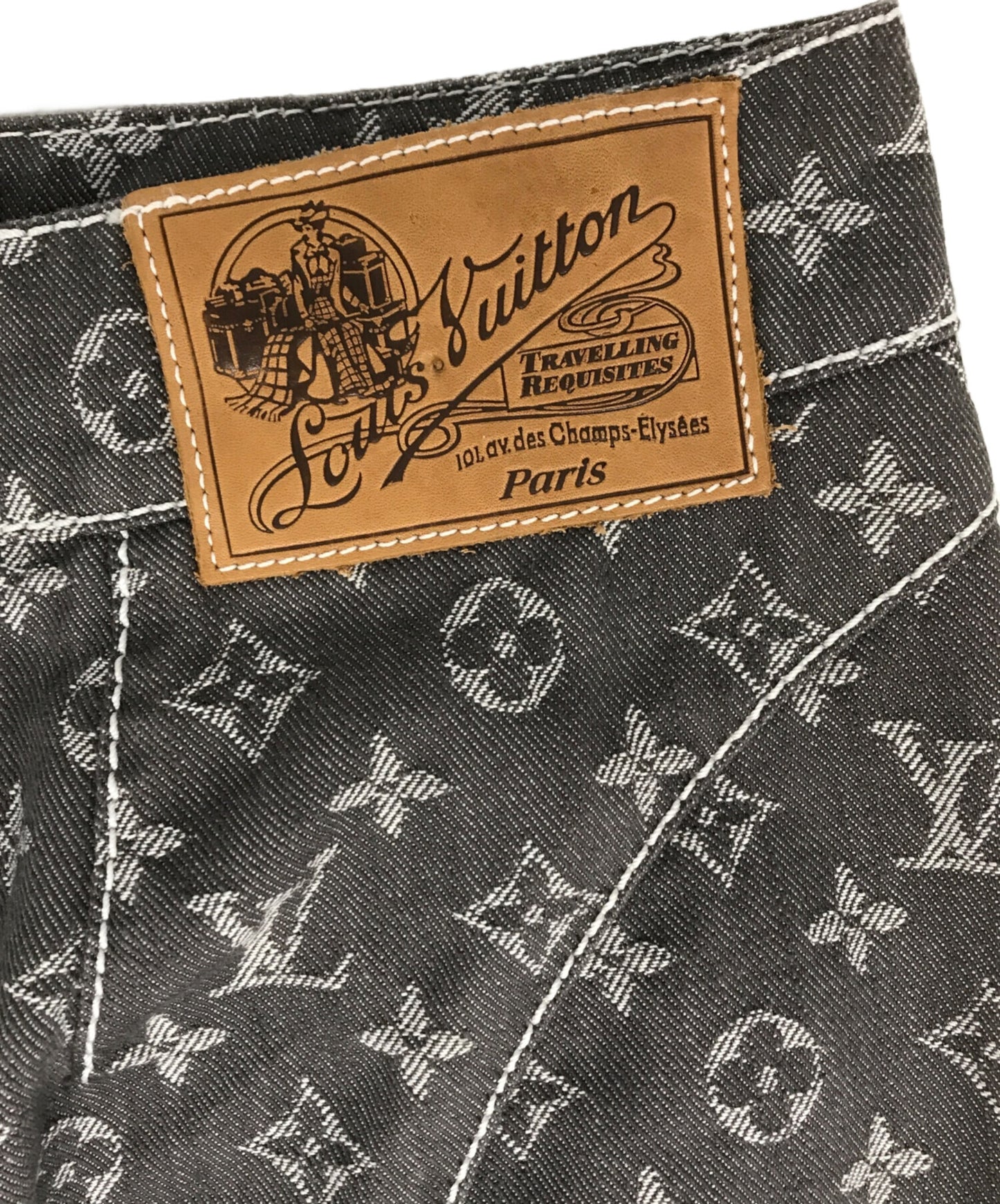 [Pre-owned] LOUIS VUITTON Monogrammed denim skirt