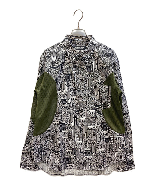 [Pre-owned] COMME des GARCONS HOMME DEUX Mesh-switched shirt with all-over pattern DO-B032