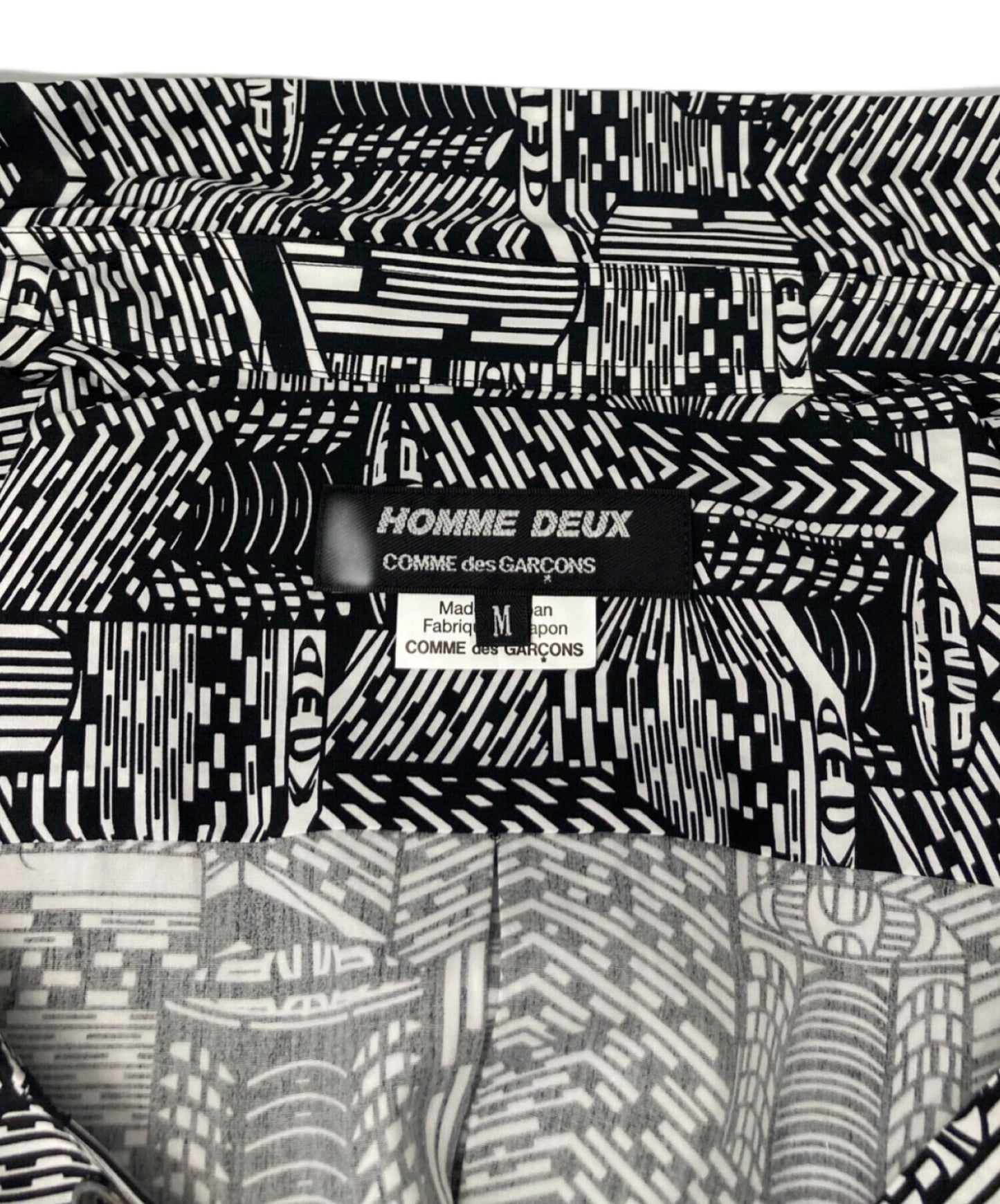 [Pre-owned] COMME des GARCONS HOMME DEUX Mesh-switched shirt with all-over pattern DO-B032