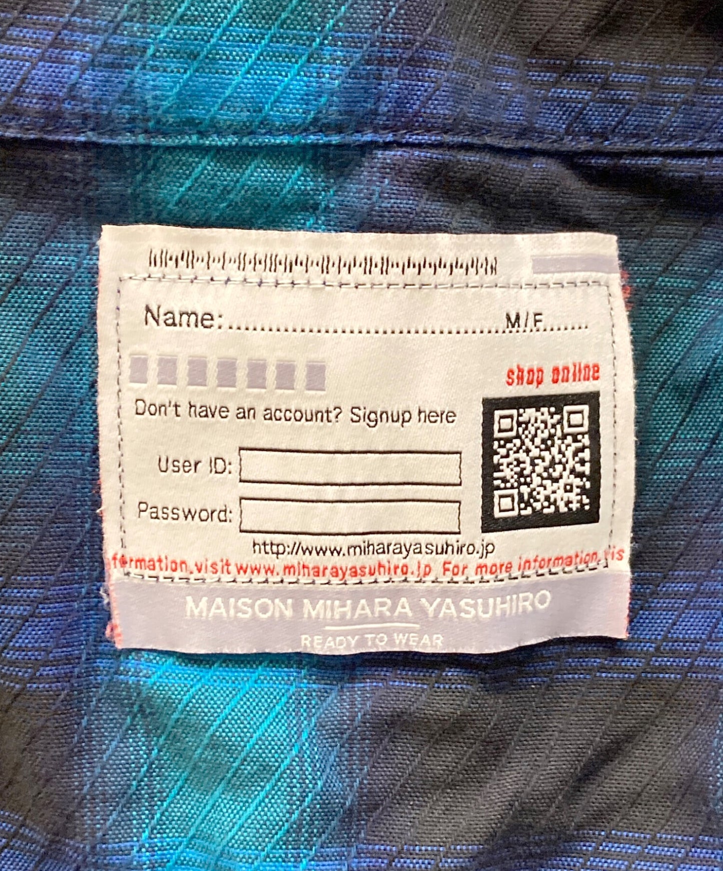 [Pre-owned] Maison MIHARA YASUHIRO Combi Check Shirt Dress B10DR142