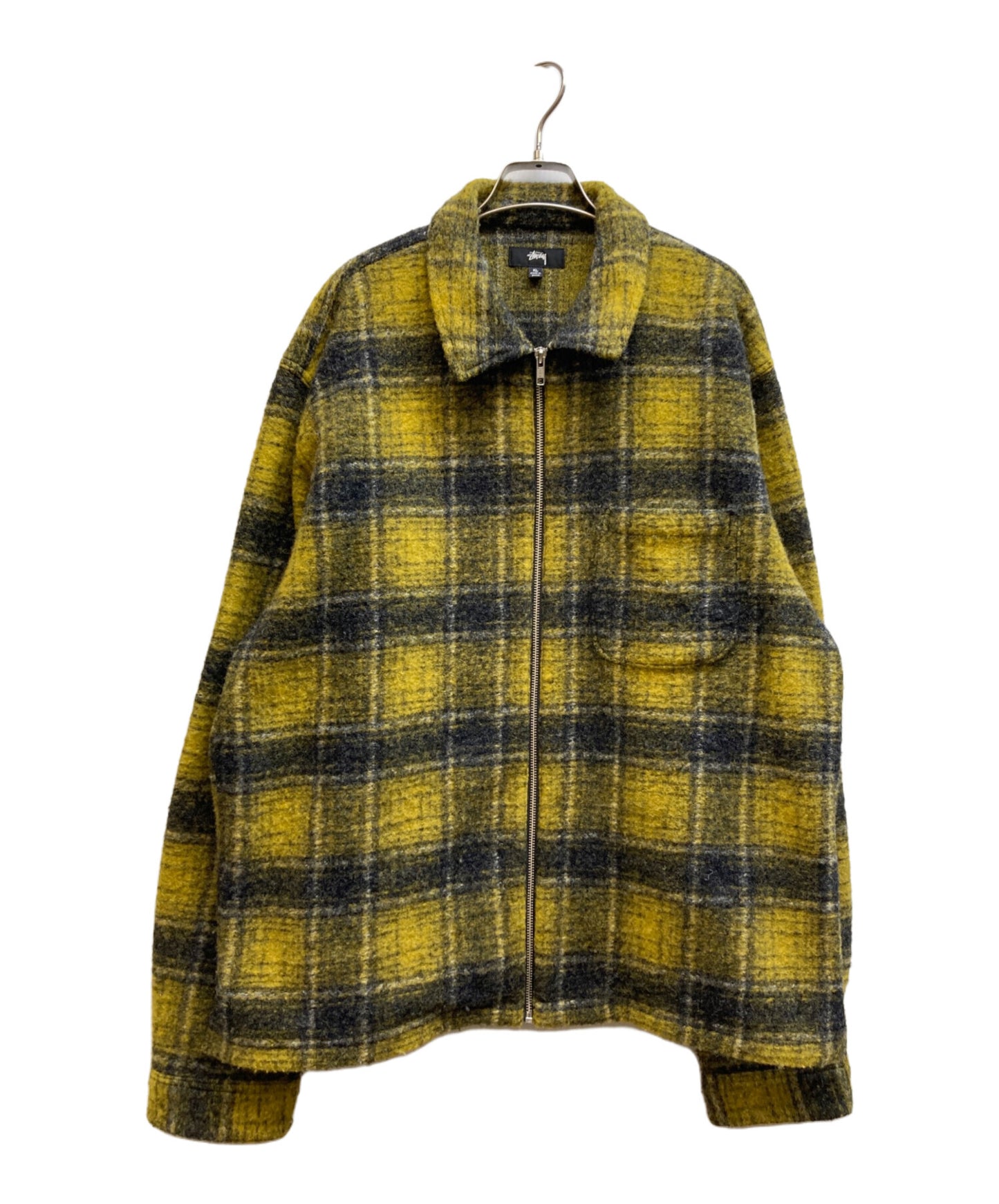 [Pre-owned] stussy Wool Plaid Zip Shirt 1110297