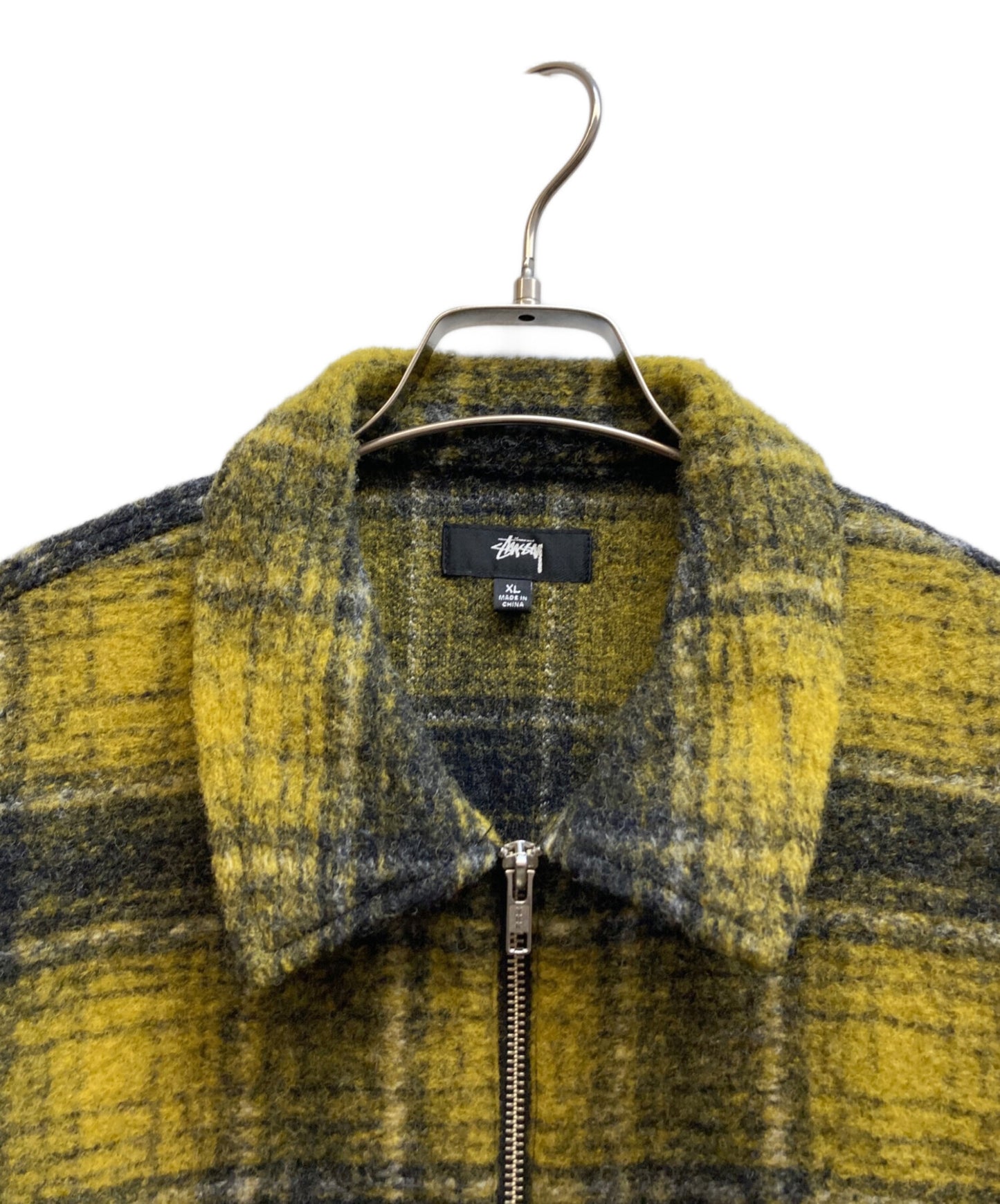[Pre-owned] stussy Wool Plaid Zip Shirt 1110297