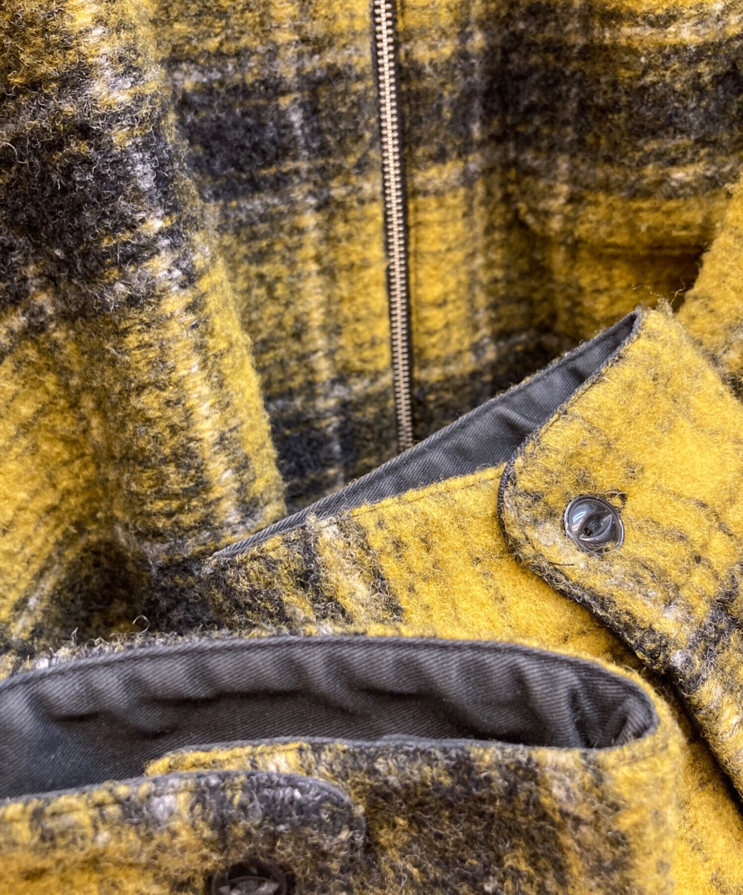 [Pre-owned] stussy Wool Plaid Zip Shirt 1110297