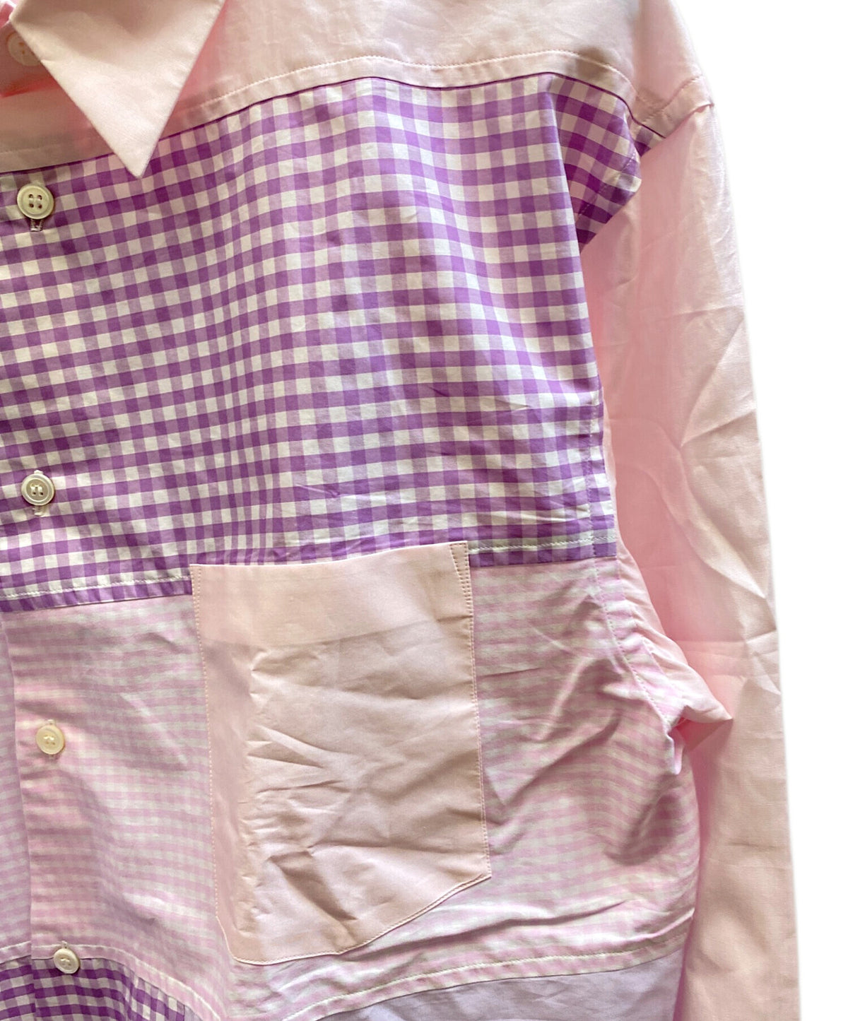 [Pre-owned] COMME des GARCONS HOMME DEUX patchwork plaid shirt DP-B043