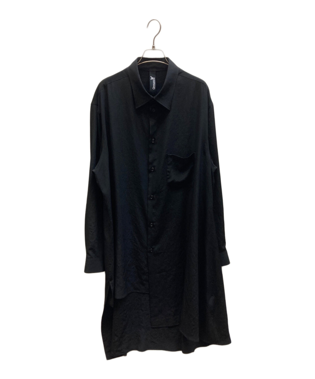 [Pre-owned] GROUND Y CREPE DE CHINE STANDARD ASYMMETRICAL FLARES SHIRT GP-B04-500
