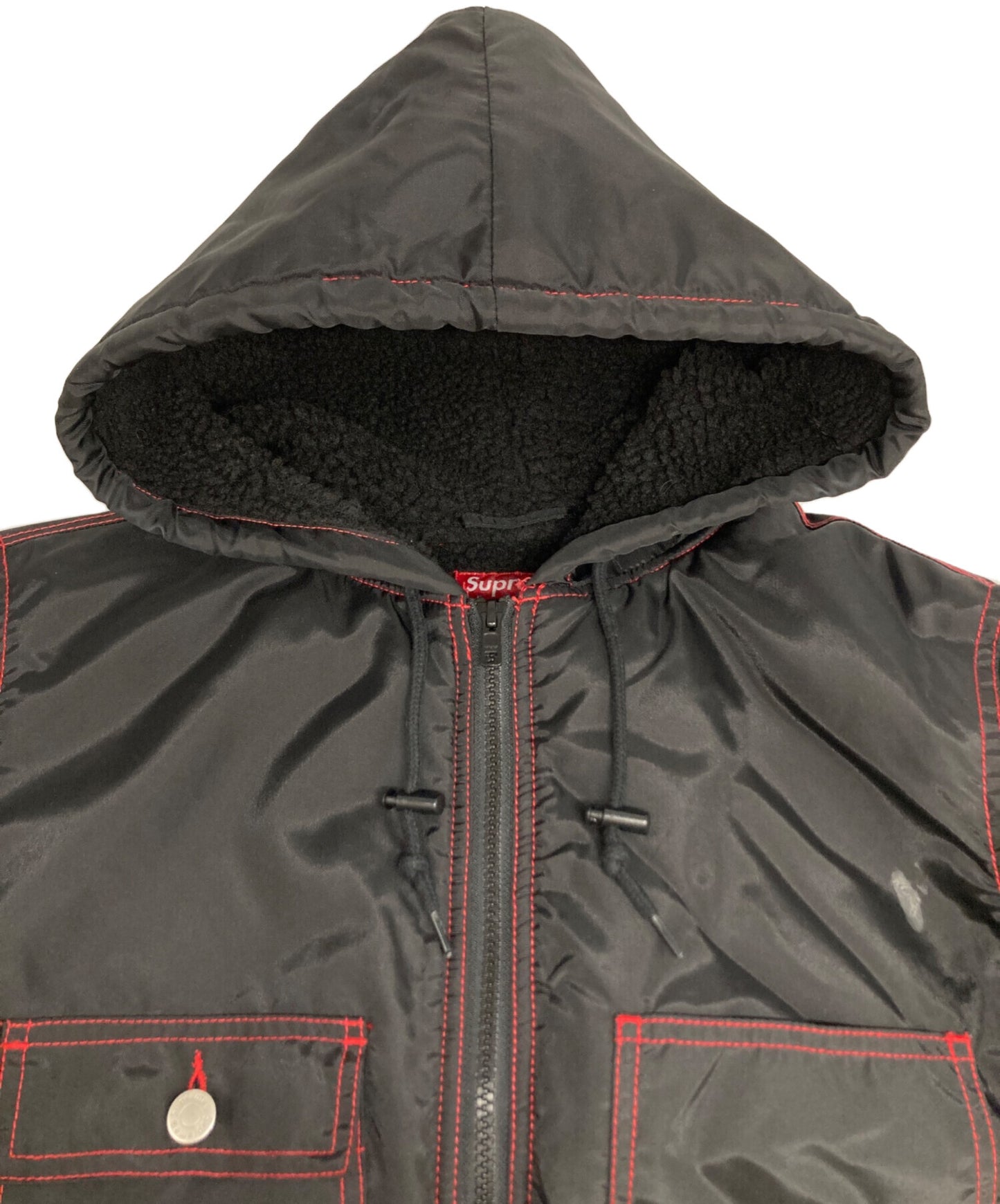 [Pre-owned] SUPREME Sherpa Lined Nylon Zip Up Jacket