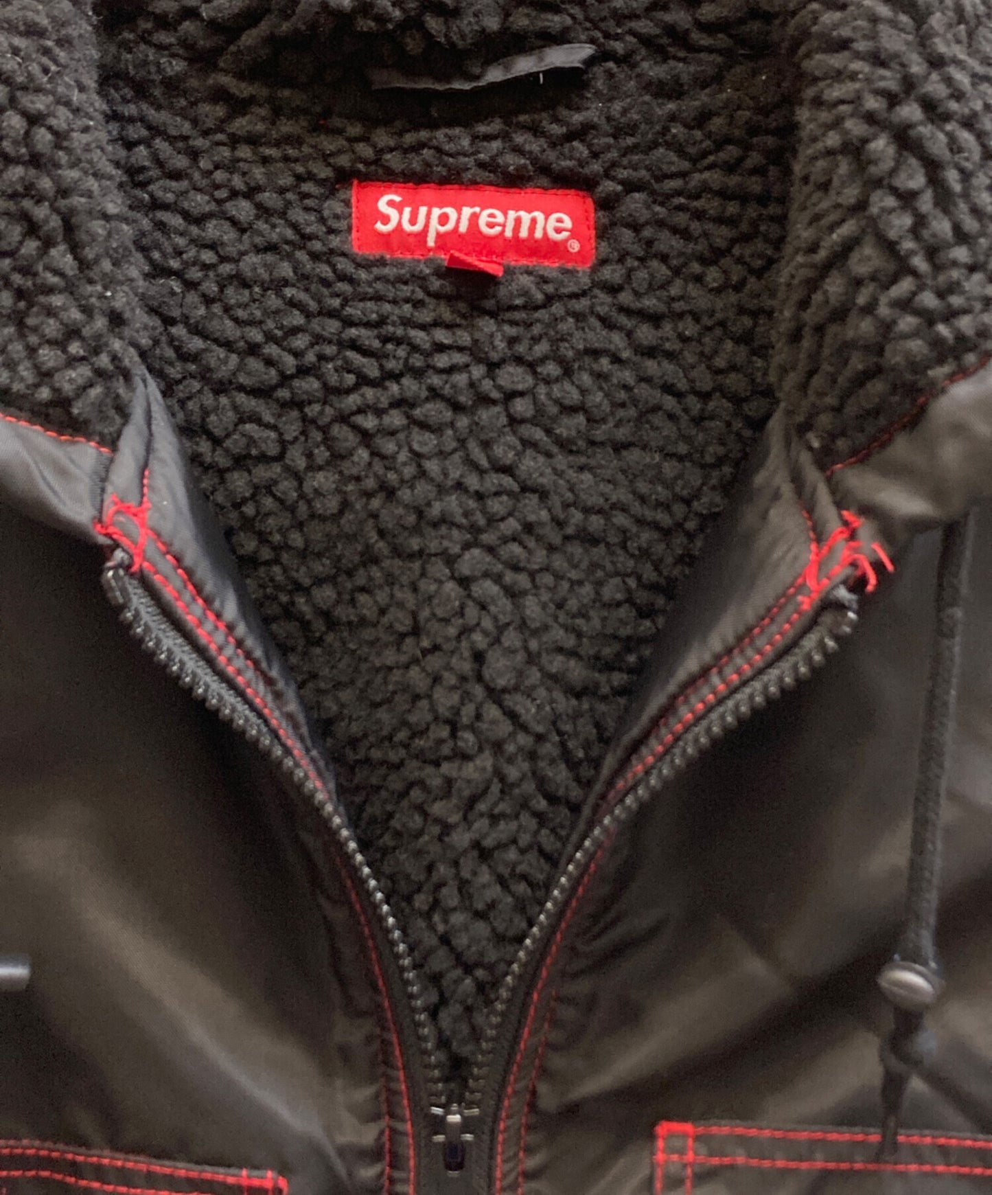 [Pre-owned] SUPREME Sherpa Lined Nylon Zip Up Jacket