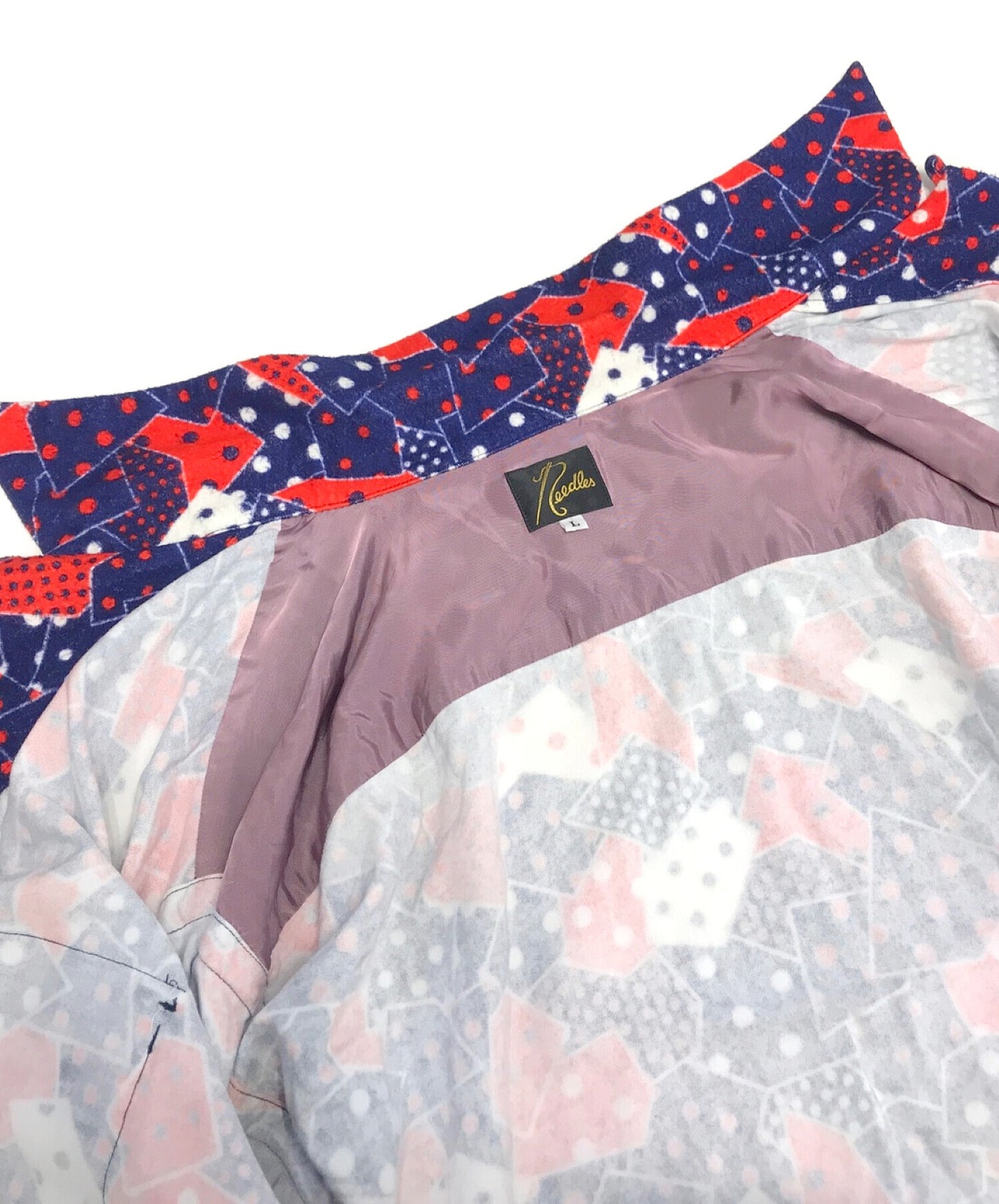 [Pre-owned] Needles flannel open-collared shirt LQ156.