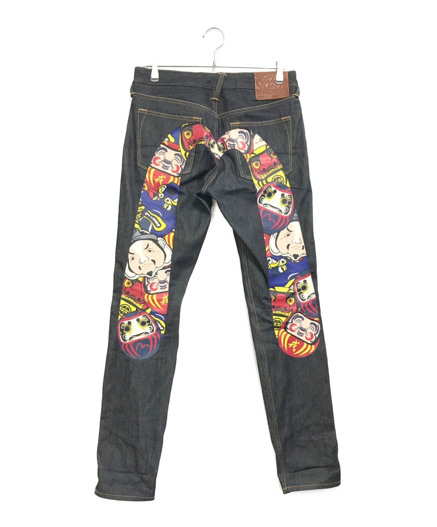 [Pre-owned] EVISU Carrot-fit Denim Jeans with Allover Daruma Daicock Print