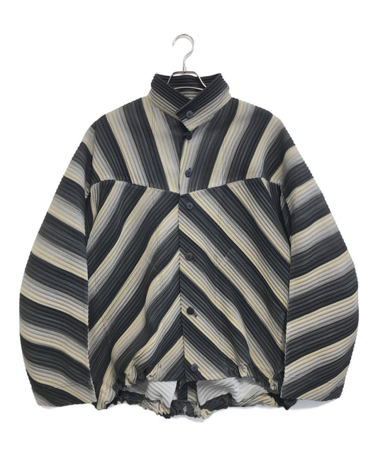 [Pre-owned] HOMME PLISSE ISSEY MIYAKE Striped all-over pleated jacket HP43-JC366