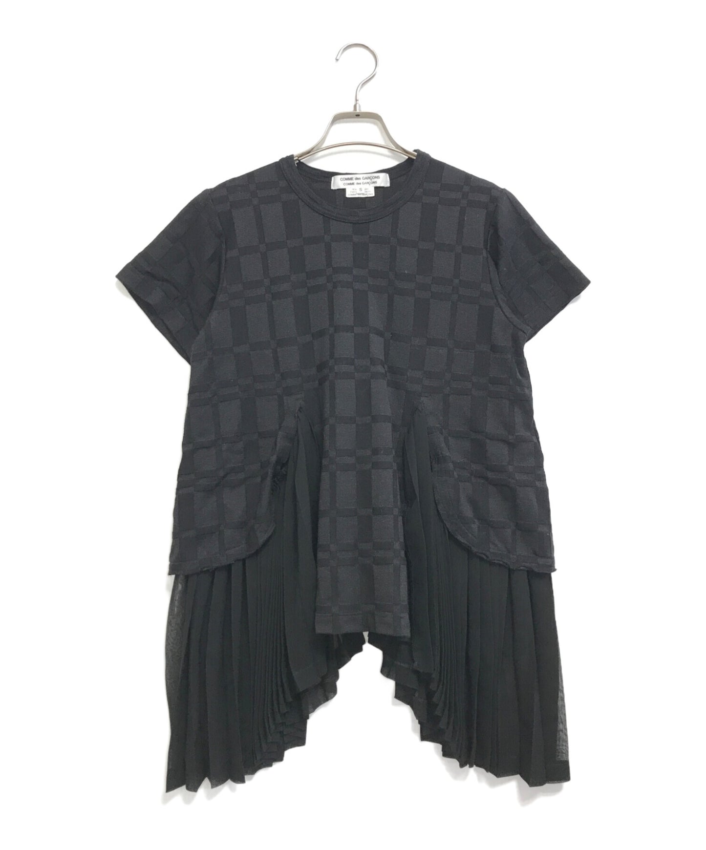 [Pre-owned] COMME des GARCONS COMME des GARCONS Check Jacquard Side Pleated Chiffon RI-T001