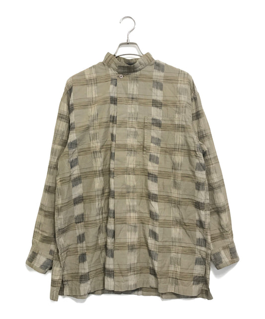 [Pre-owned] ISSEY MIYAKE 80's Stand Collar Check Shirt LG11377