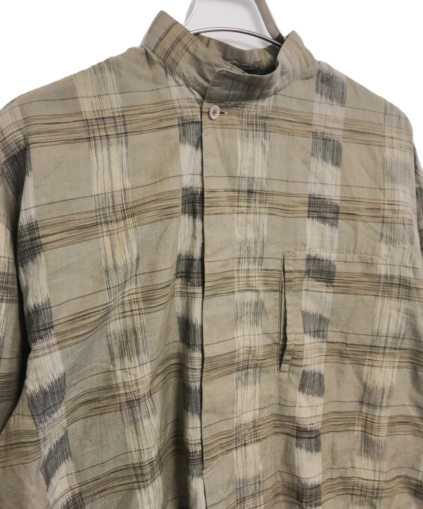 [Pre-owned] ISSEY MIYAKE 80's Stand Collar Check Shirt LG11377