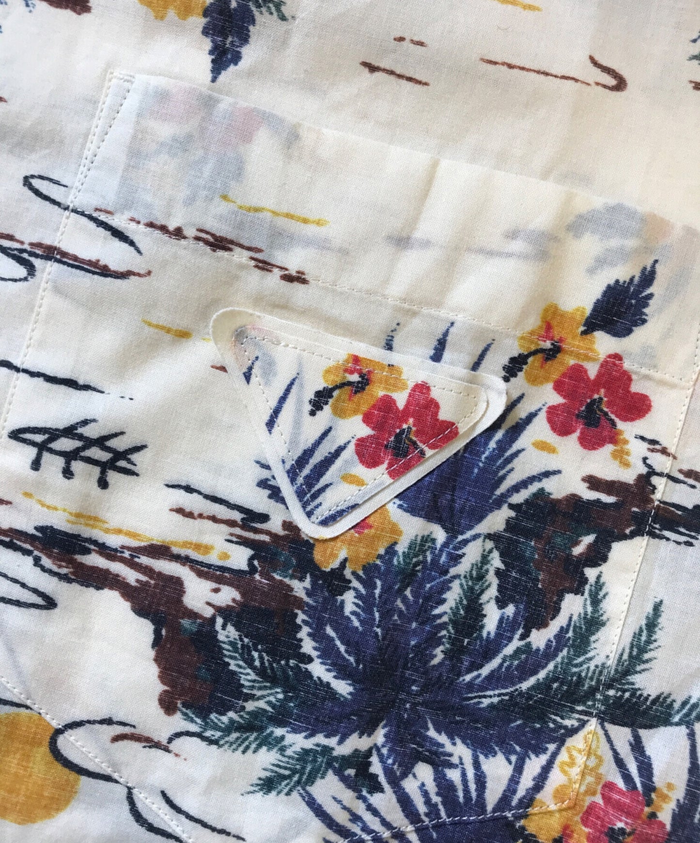 [Pre-owned] PRADA Printed cotton bowling shirt UCS414 SUM0