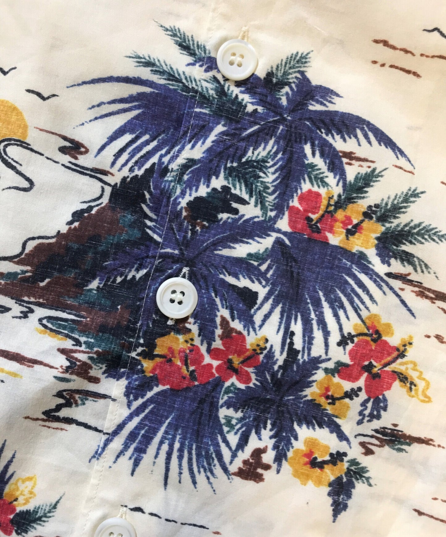 [Pre-owned] PRADA Printed cotton bowling shirt UCS414 SUM0