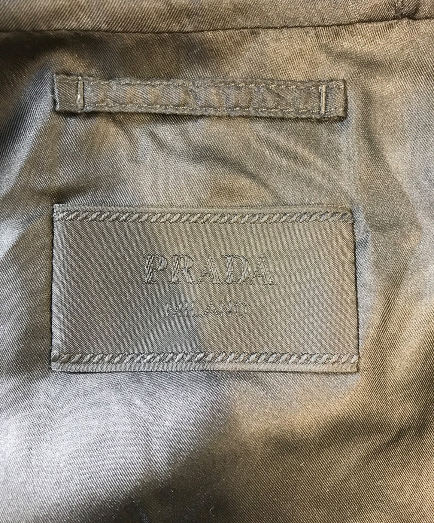 [Pre-owned] PRADA Triangle Plate Silk Coat SGC013 S221