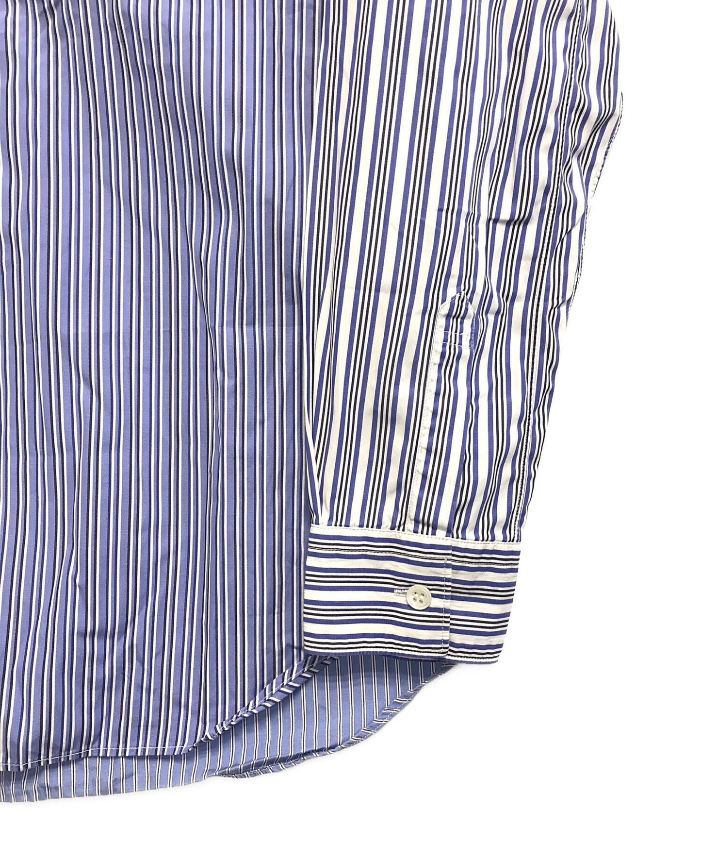 [Pre-owned] COMME des GARCONS SHIRT Cotton Poplin Crazy Stripe Regular Collar Shirt FZ-B107