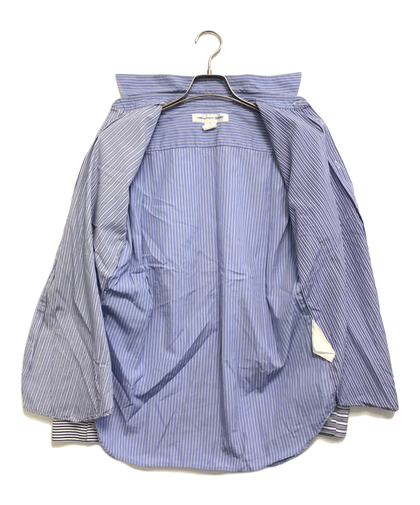 [Pre-owned] COMME des GARCONS SHIRT Cotton Poplin Crazy Stripe Regular Collar Shirt FZ-B107