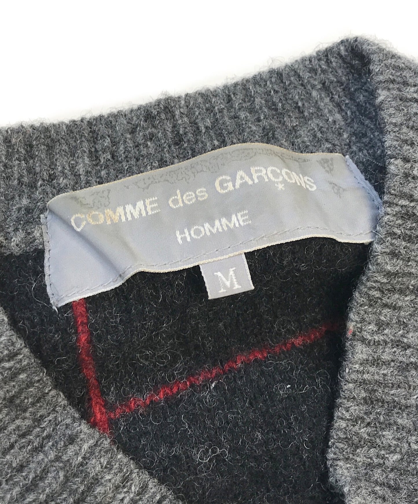 [Pre-owned] COMME des GARCONS HOMME Check-cut V-neck knit HL-N004