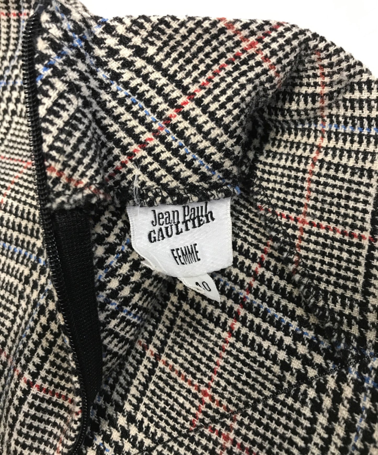 [Pre-owned] Jean Paul Gaultier FEMME High Neck Check Dress