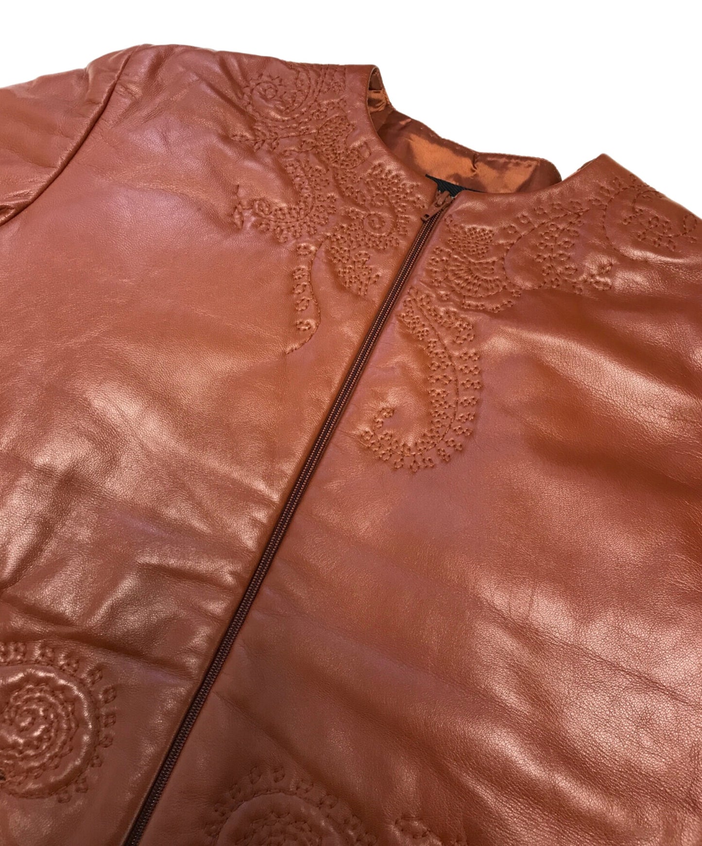 [Pre-owned] Jean Paul Gaultier FEMME Lamb Leather Embroidered Jacket