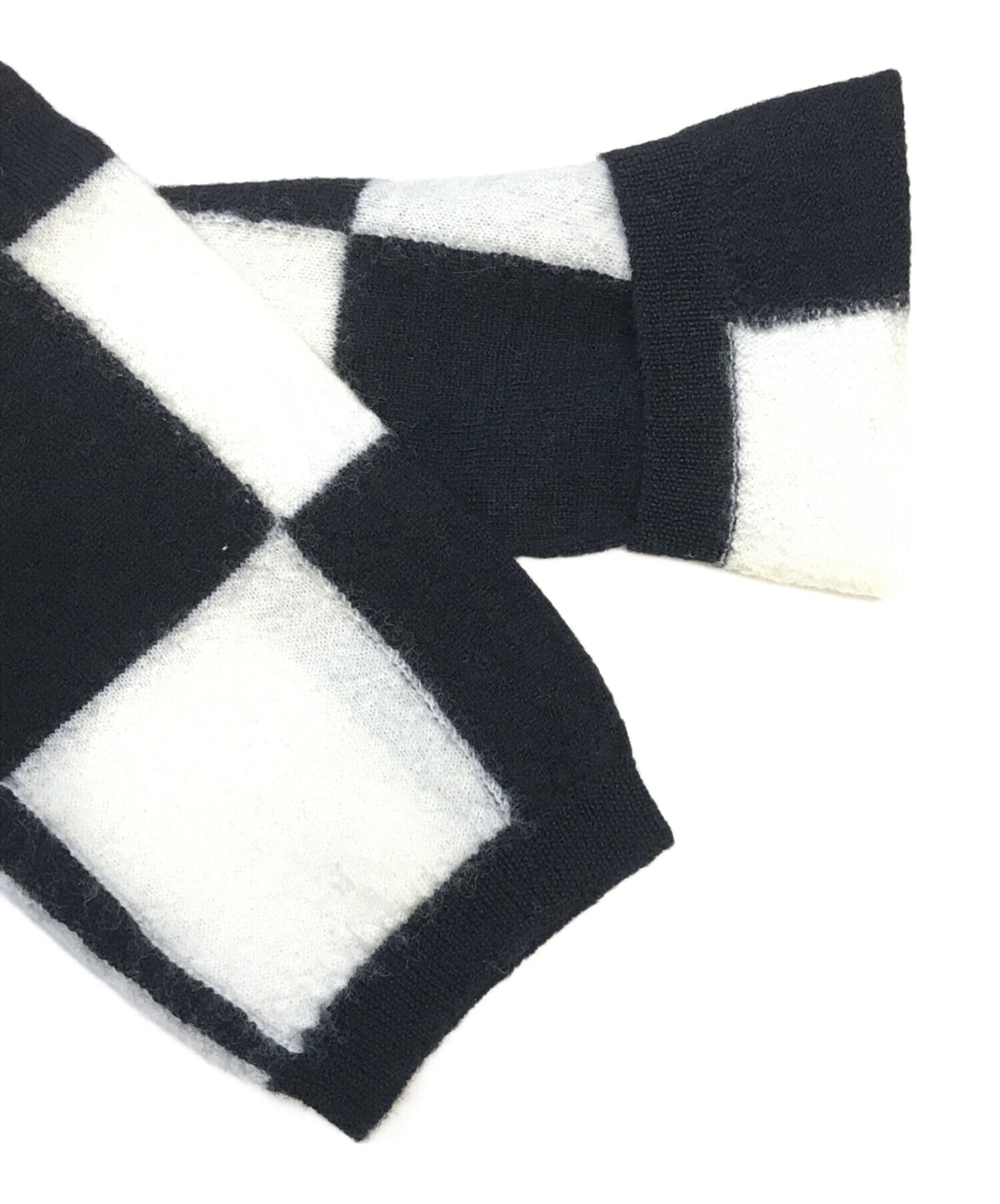 [Pre-owned] COMME des GARCONS Flower Embroidery Check Knit GJ-N005