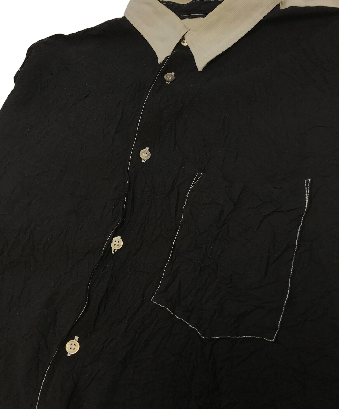[Pre-owned] COMME des GARCONS HOMME PLUS 90's wrinkled bicolor shirt PB-050580