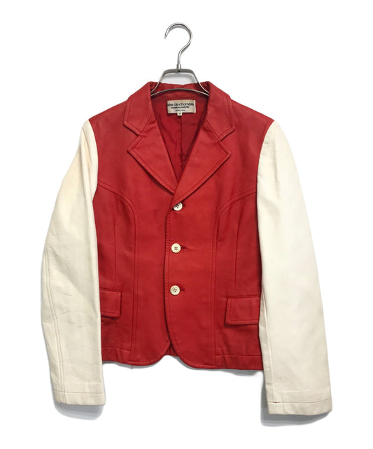 [Pre-owned] ROBE DE CHAMBRE COMME DES GARCONS Bicolor F leather jacket RJ-04014M