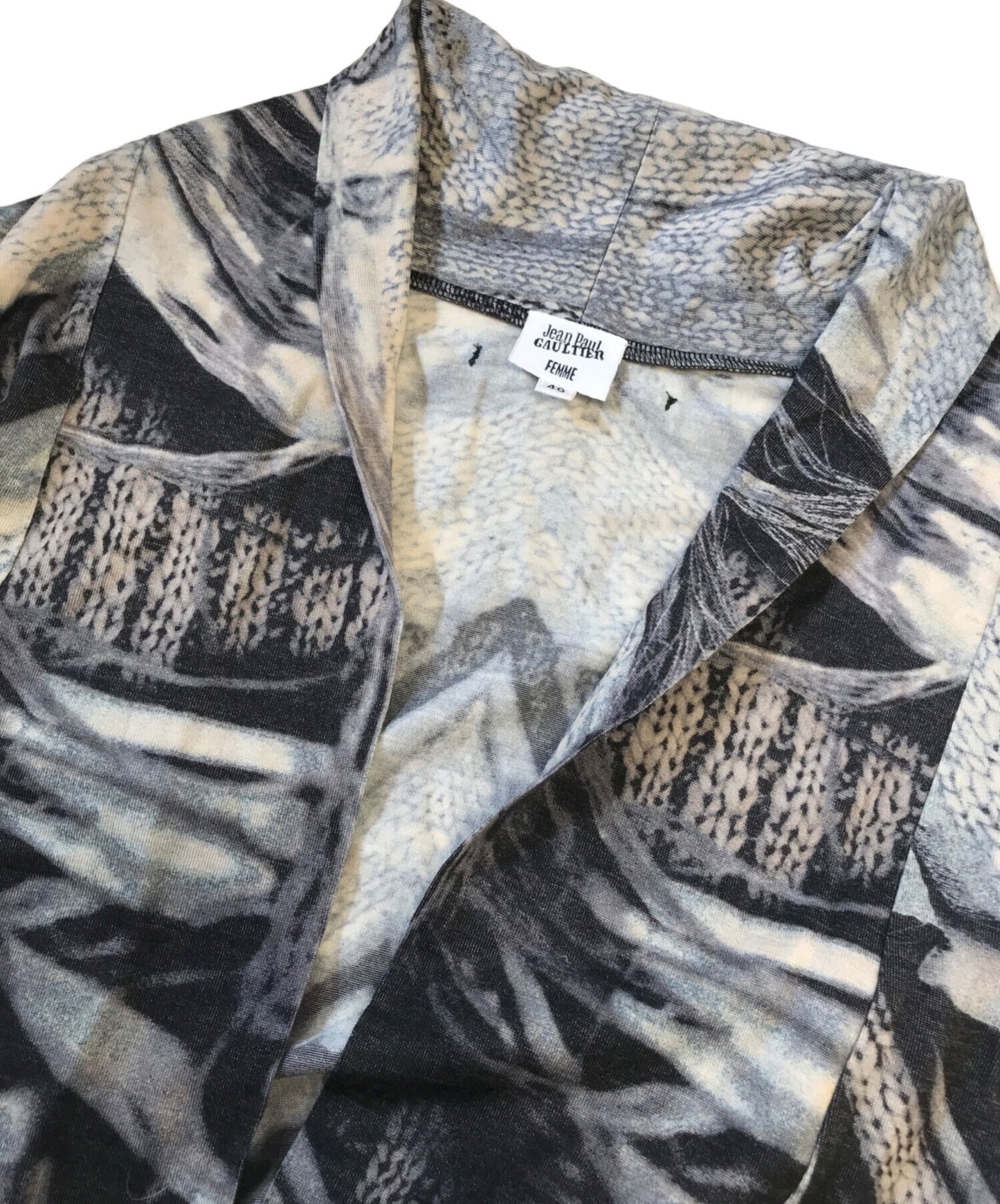[Pre-owned] Jean Paul Gaultier FEMME Knit-Switched All-Print Power Net Cardigan