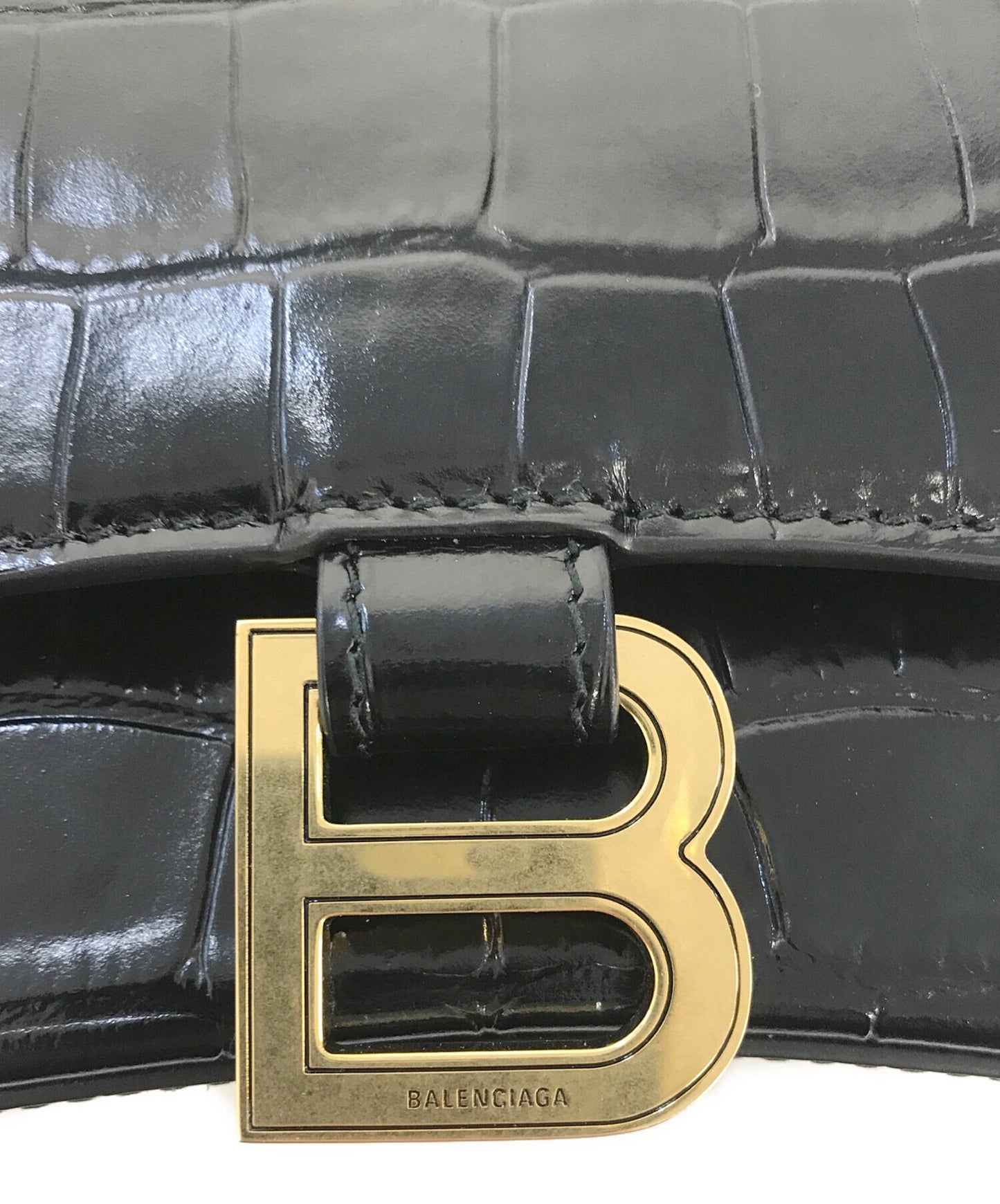 [Pre-owned] BALENCIAGA Crocodile-Embossed 2-Way Handbag 592833