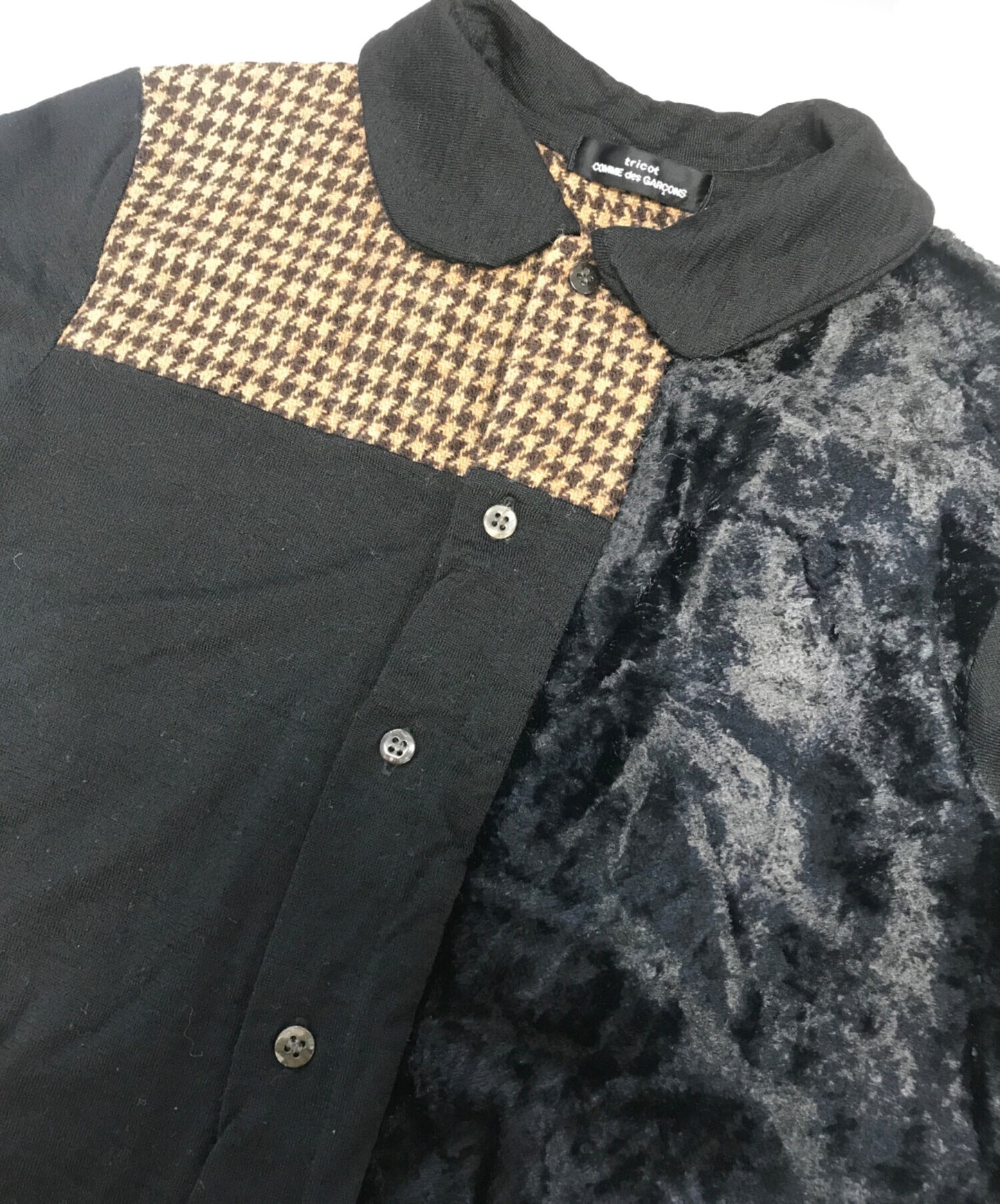 [Pre-owned] tricot COMME des GARCONS Round-collar shirt with different material switching TT-070110