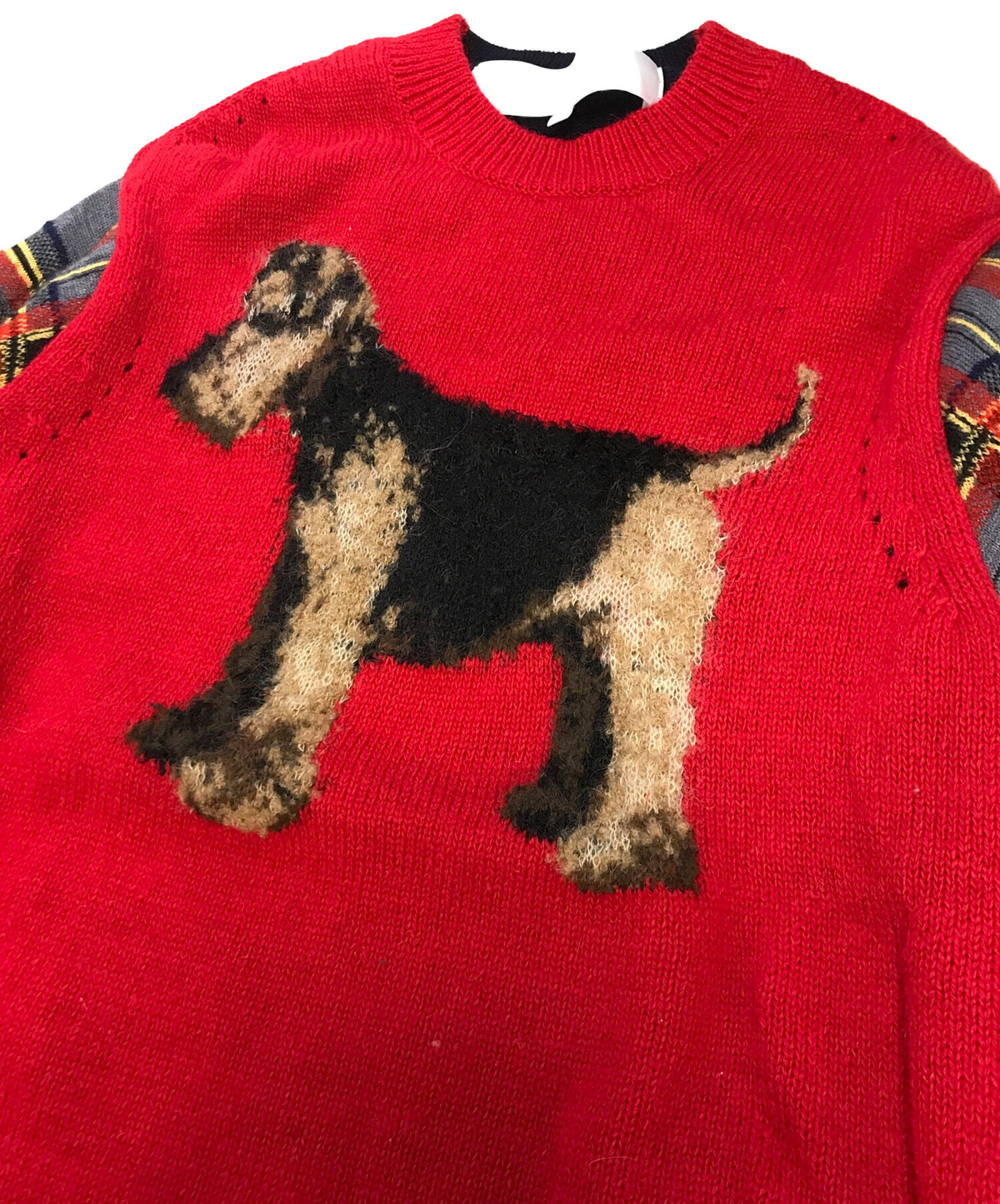 [Pre-owned] TAO COMME des GARCONS Dog-Print × Checkered Knit Sweater TL-N028