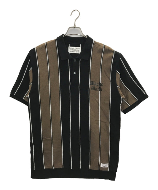 [Pre-owned] WACKO MARIA STRIPED KNIT POLO SHIRT