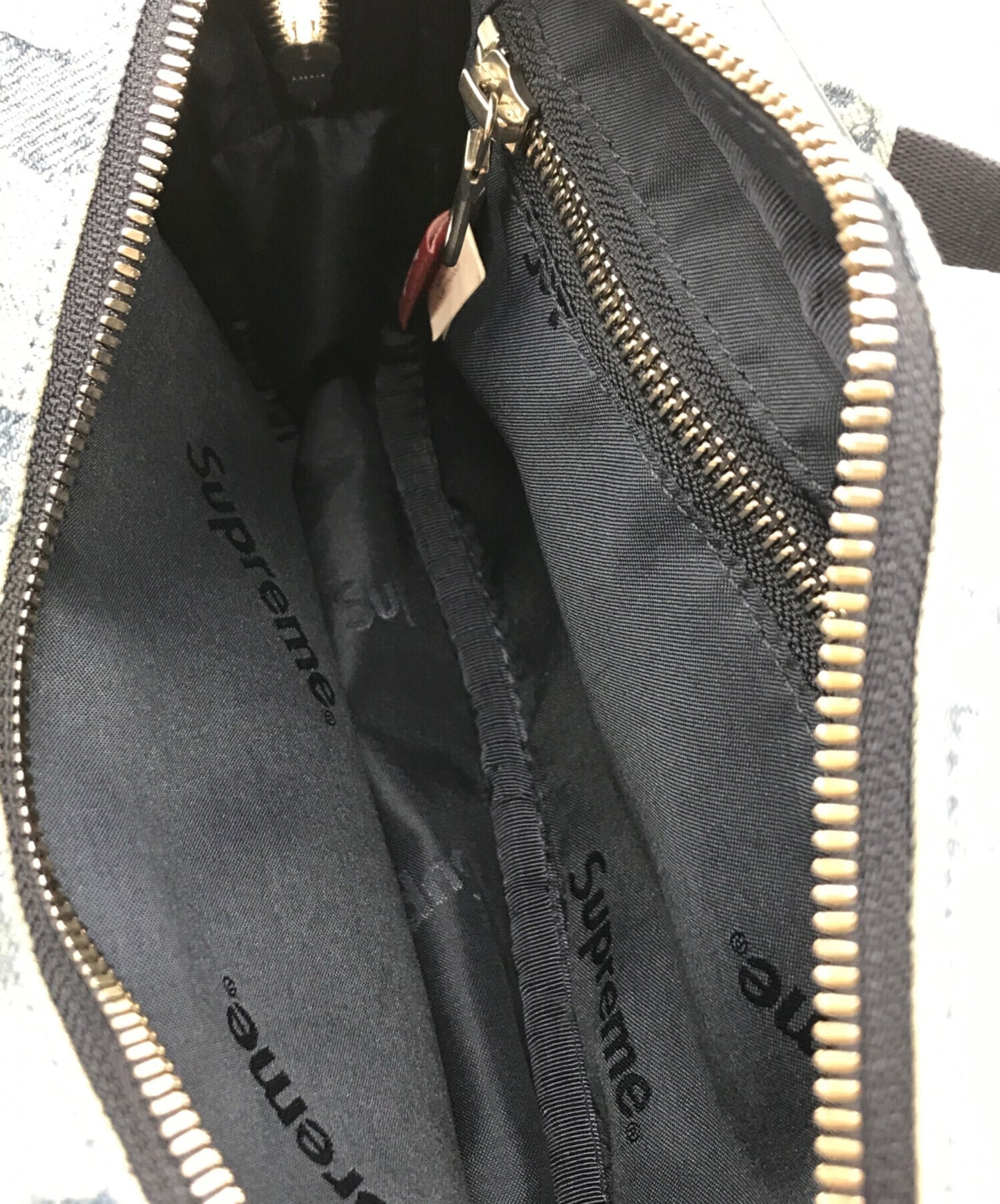 [Pre-owned] SUPREME Fat Tip Jacquard Denim Waist Bag