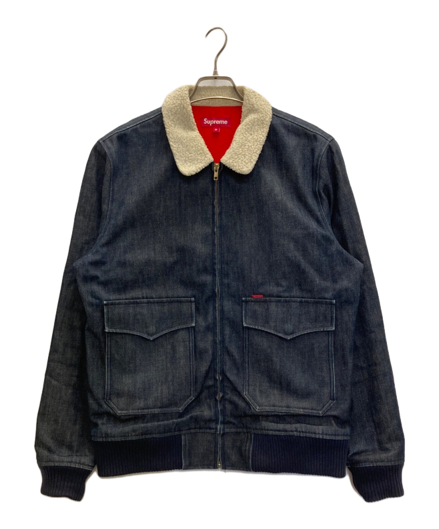 [Pre-owned] SUPREME 10AW Shearling Collar Denim Bomber Jacket