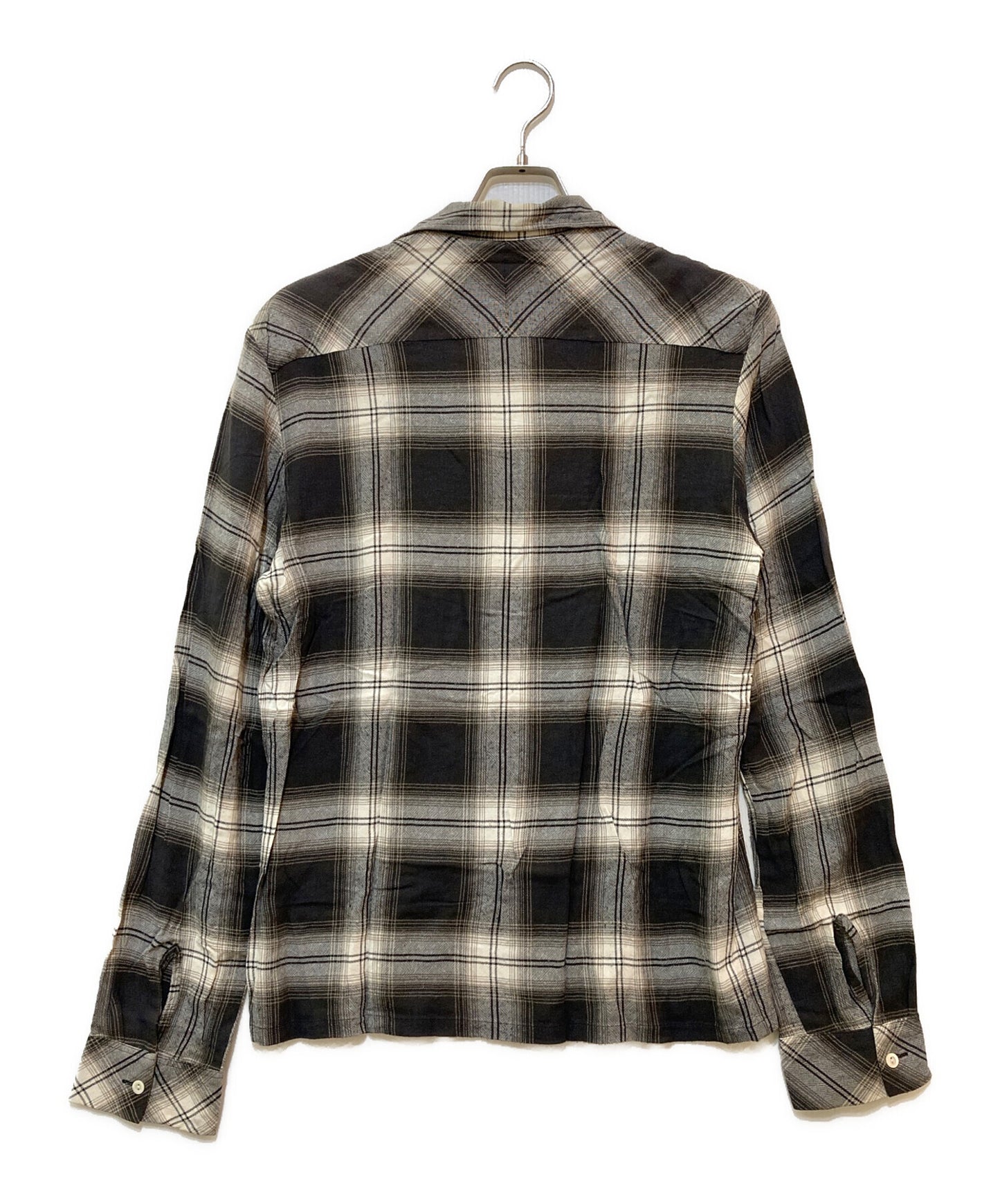 [Pre-owned] NUMBER (N)INE 05AW Open collar check shirt