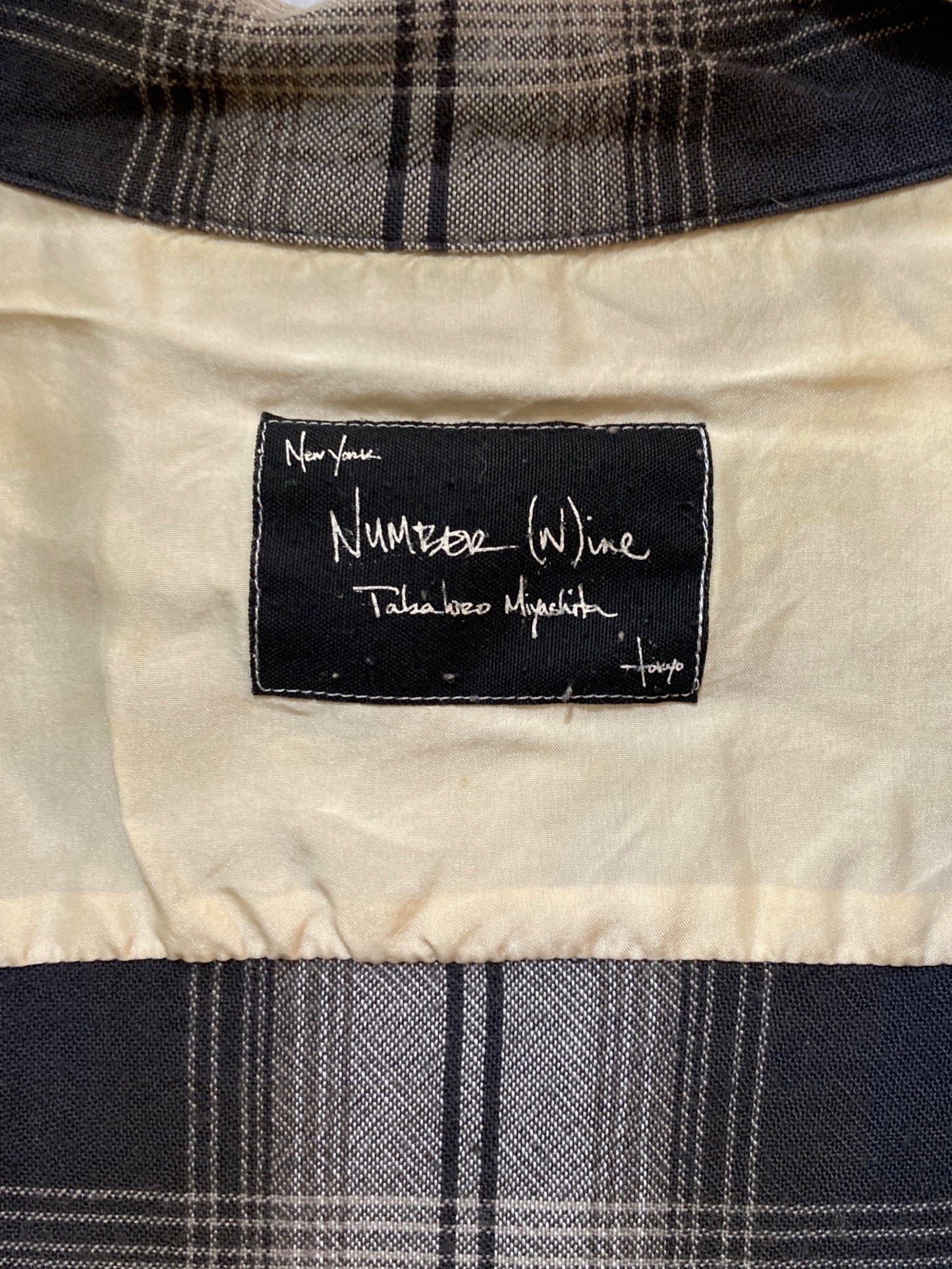[Pre-owned] NUMBER (N)INE 05AW Open collar check shirt