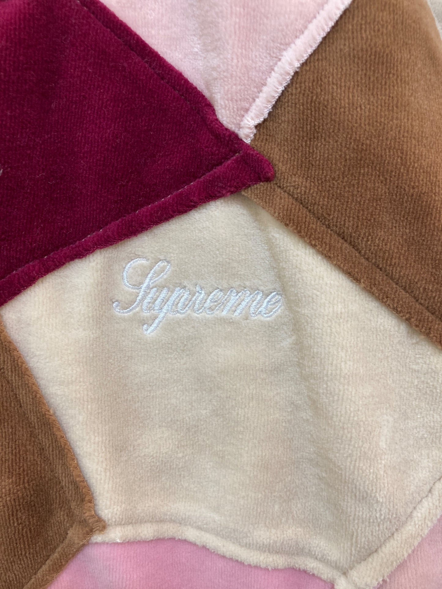 [Pre-owned] SUPREME Patchwork Velour Track Jacket