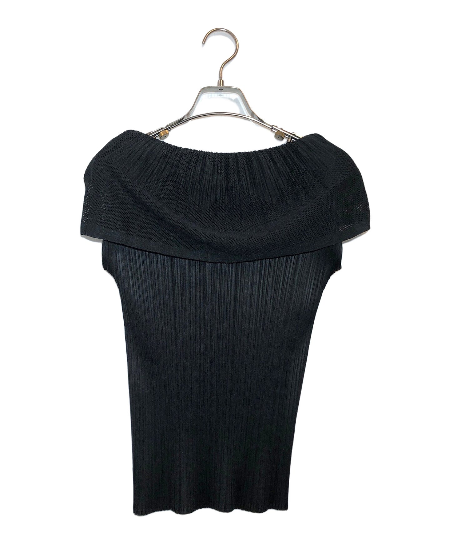 [Pre-owned] PLEATS PLEASE Pleated sleeveless blouse with shaped collar PP73-JK631