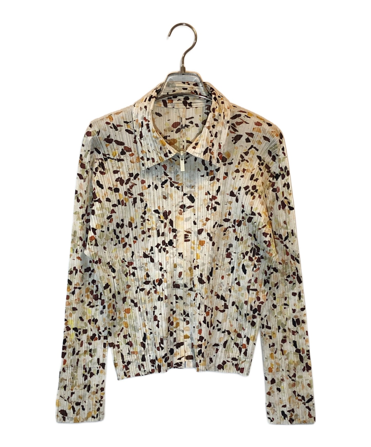 [Pre-owned] PLEATS PLEASE Zip-up jacket with all-over pattern PP01-JC222