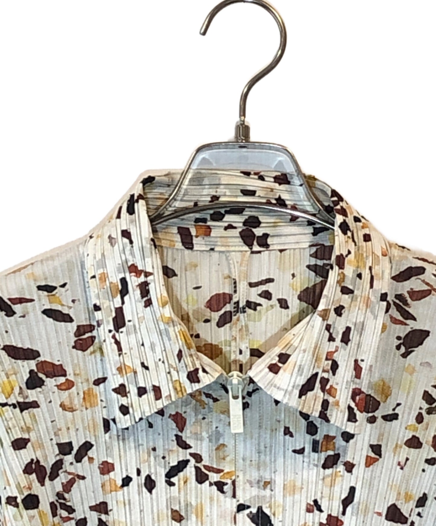 [Pre-owned] PLEATS PLEASE Zip-up jacket with all-over pattern PP01-JC222