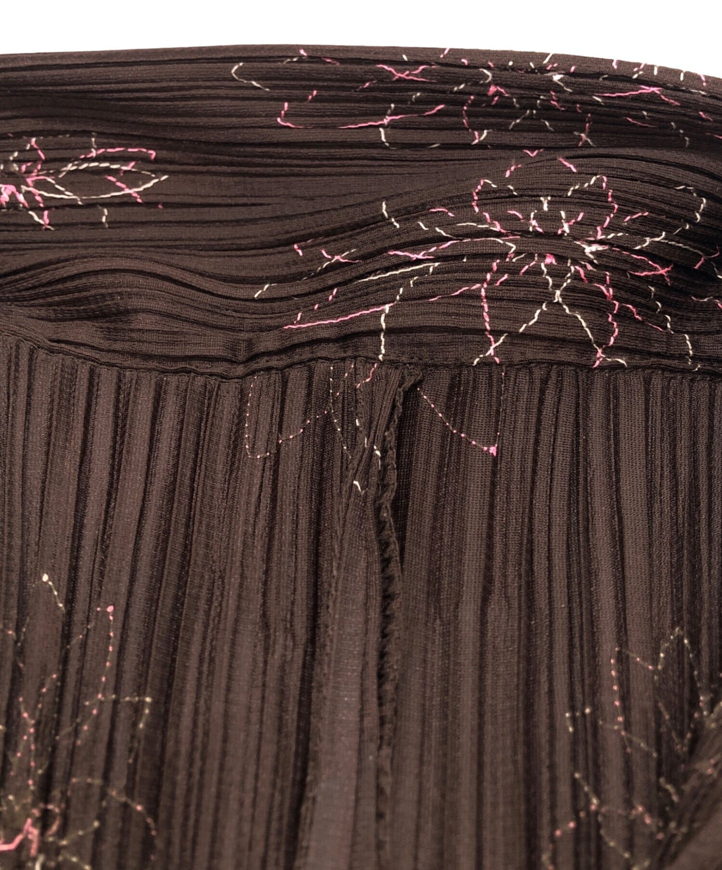 [Pre-owned] PLEATS PLEASE Flower Stitch Pleated Shirt PP51-JJ887