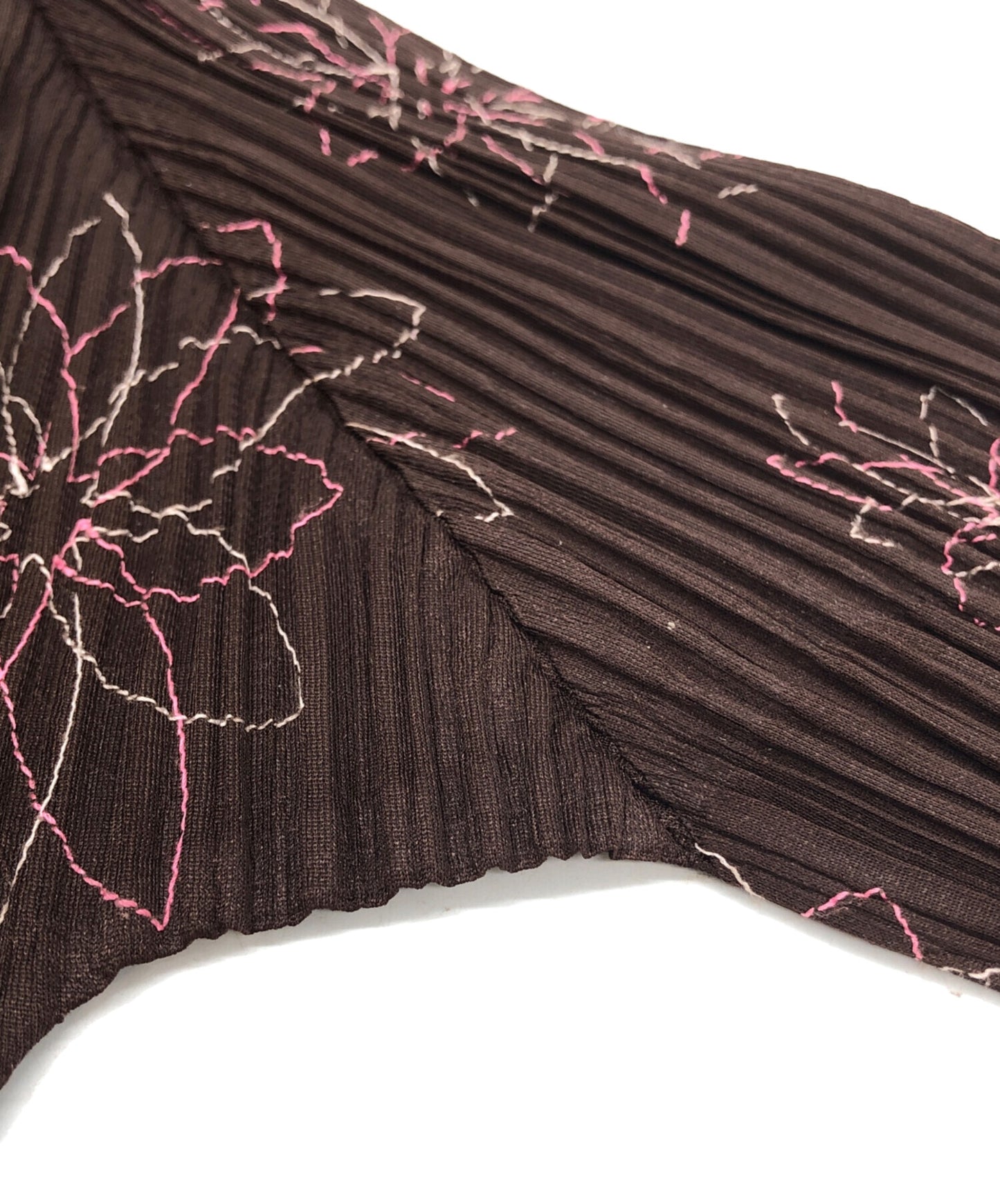 [Pre-owned] PLEATS PLEASE Flower Stitch Pleated Shirt PP51-JJ887