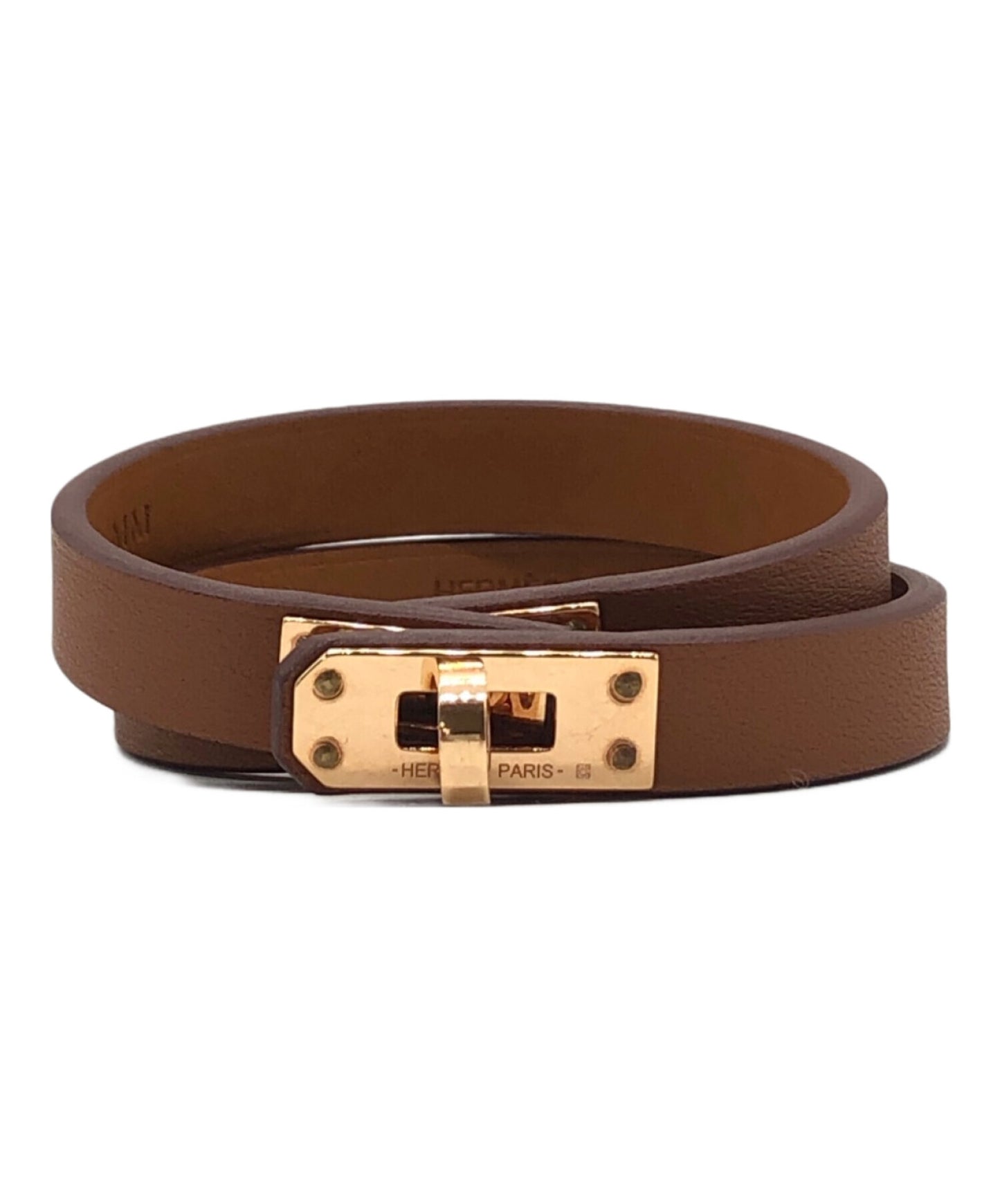 [Pre-owned] HERMES Leather bracelet mini Kelly H081182CC09T2