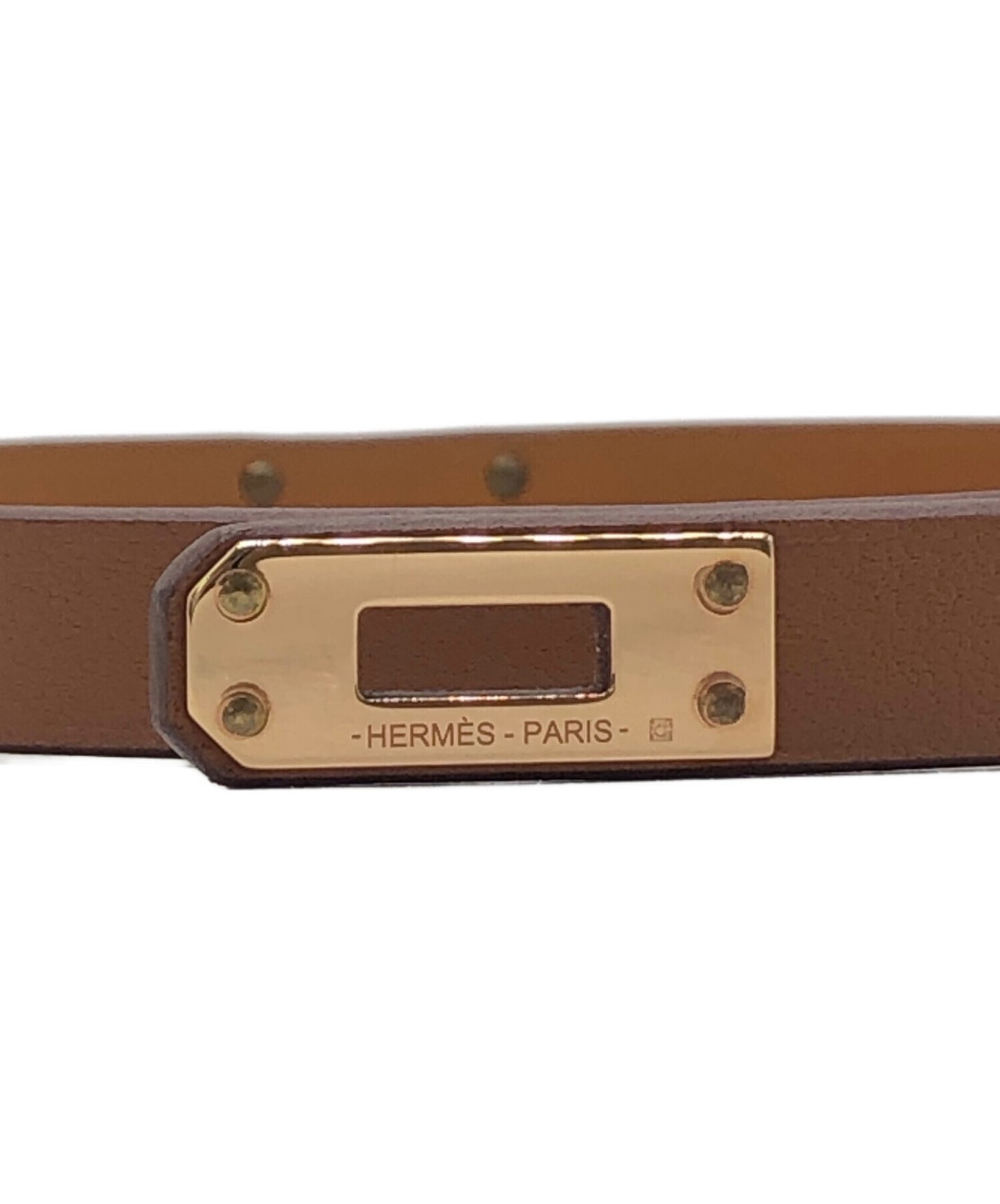 [Pre-owned] HERMES Leather bracelet mini Kelly H081182CC09T2