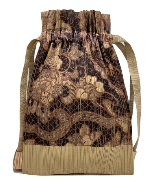 [Pre-owned] PLEATS PLEASE Pleated backpack with all-over pattern PP81-AG131