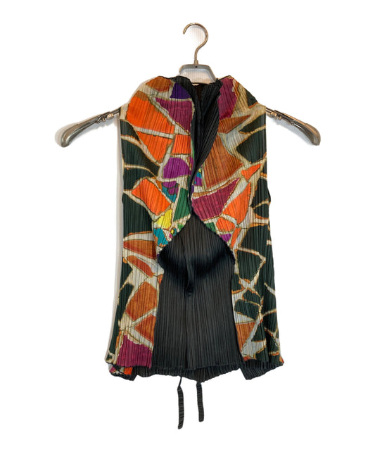 [Pre-owned] PLEATS PLEASE Galapagos Sleeveless Pleated Blouse PP33-JK734